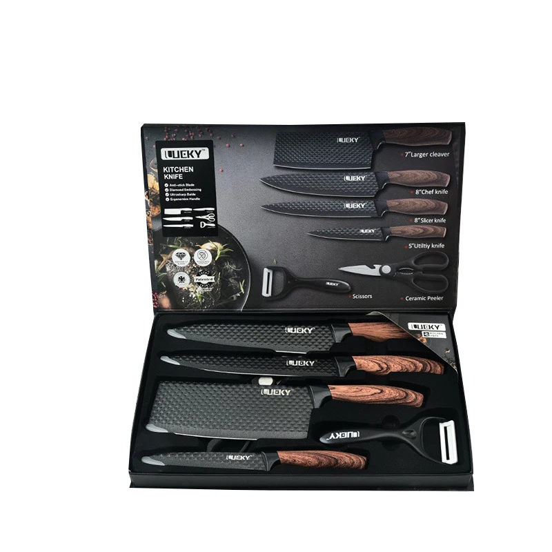 OOU Kitchen Knife Block Set - 15 Pieces High Carbon Stainless Steel Chef  Knife Sets, Anti-Rust Black Knives Set with Built-in Sharpener Block, Black