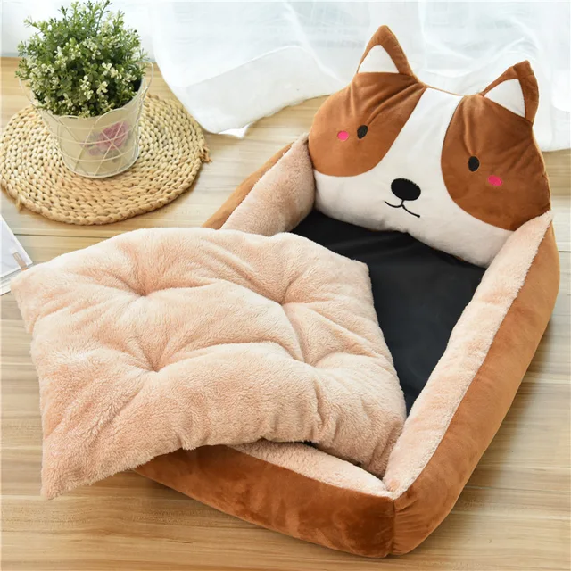 Winter Warm Puppy Cat Bed Sofa Washable Cartoon Pet Beds for Small Dogs Cats Yorkies Katten Kennels Pets Products Accessories 4