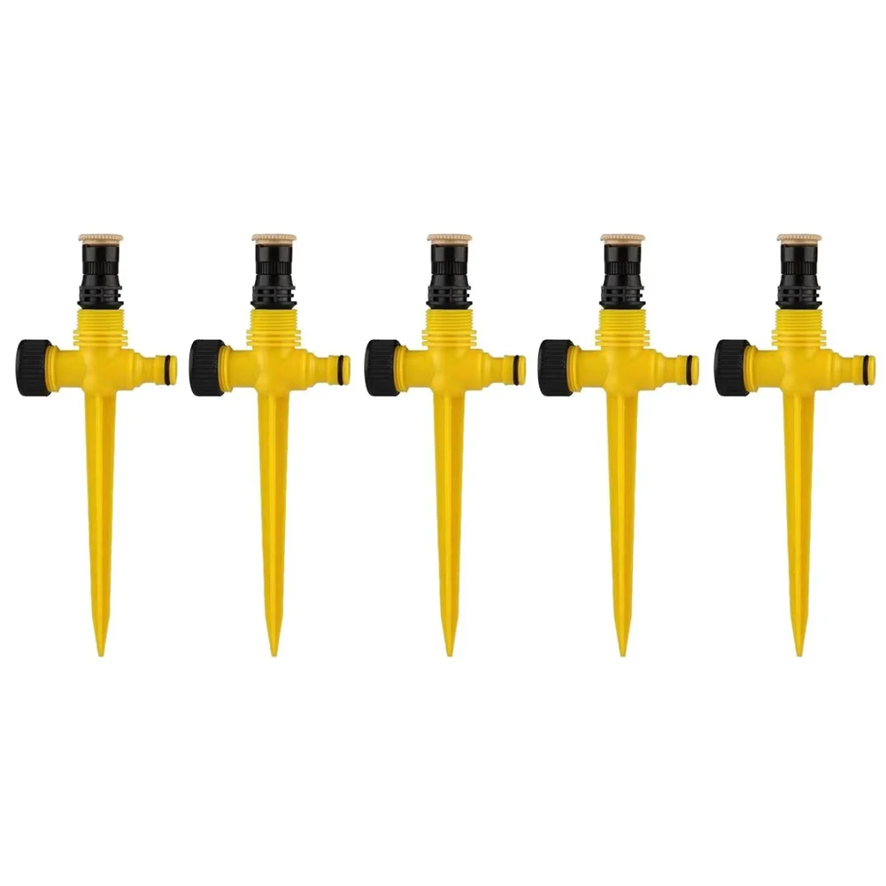 5pcs Water Sprinkler 360 Degree Rotation Auto Irrigation System Corrosion Resistant Easy Install for Garden Lawn