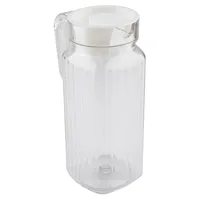 Cold Water Bottle Acrylic Transparent Juice Bottle Striped Water Ice Cold Juice Jug with Lid for Bar Home Restaurant Coffee Shop 6