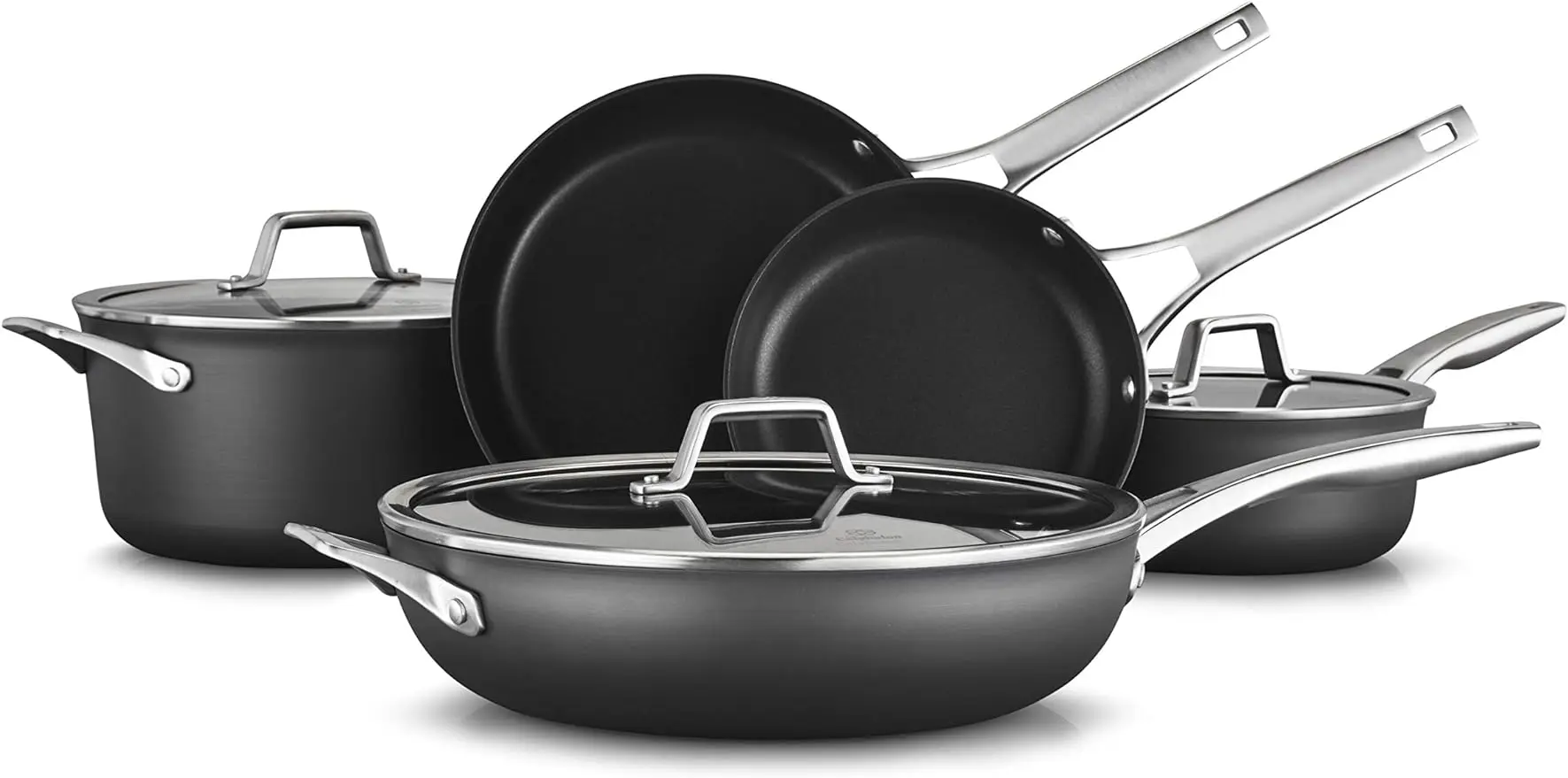 

Calphalon 8-Piece Pots and Pans Set, Nonstick Kitchen Cookware with Stay-Cool Handles, Dishwasher and Metal Utensil Safe, Black