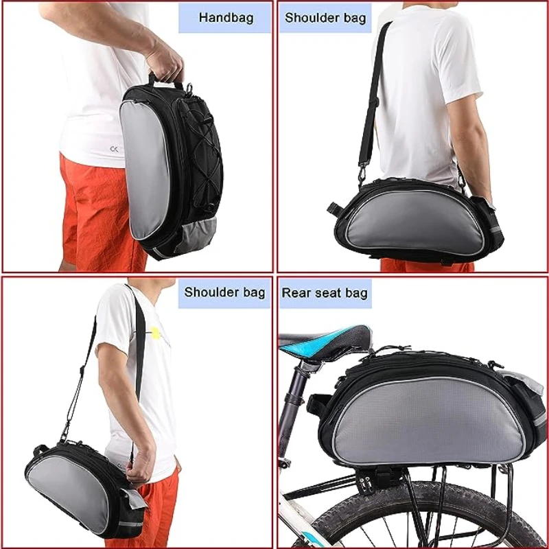 Sacoche De Selle De Vélo 13 Pouces - Pliable, Noir, Fixation Velcro, 120g