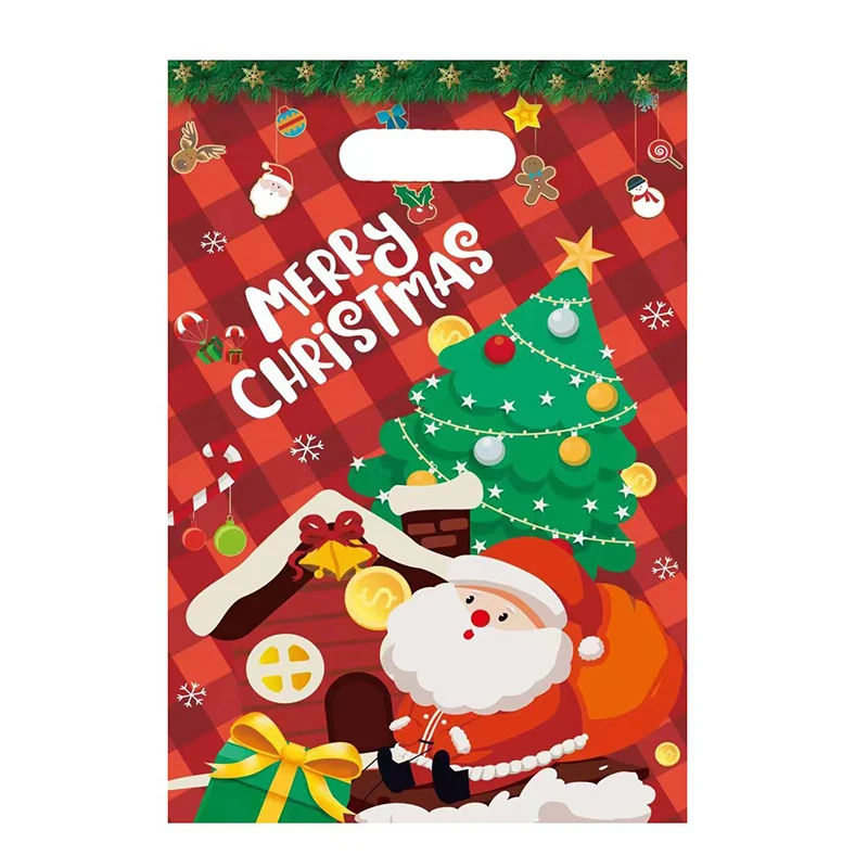 10pcs Christmas Candy Cookie Packaging Bag Santa Claus Christmas Tree Elk Gift Bag Happy New Year Kids Candy Navidad party christmas gift bags,gift bags