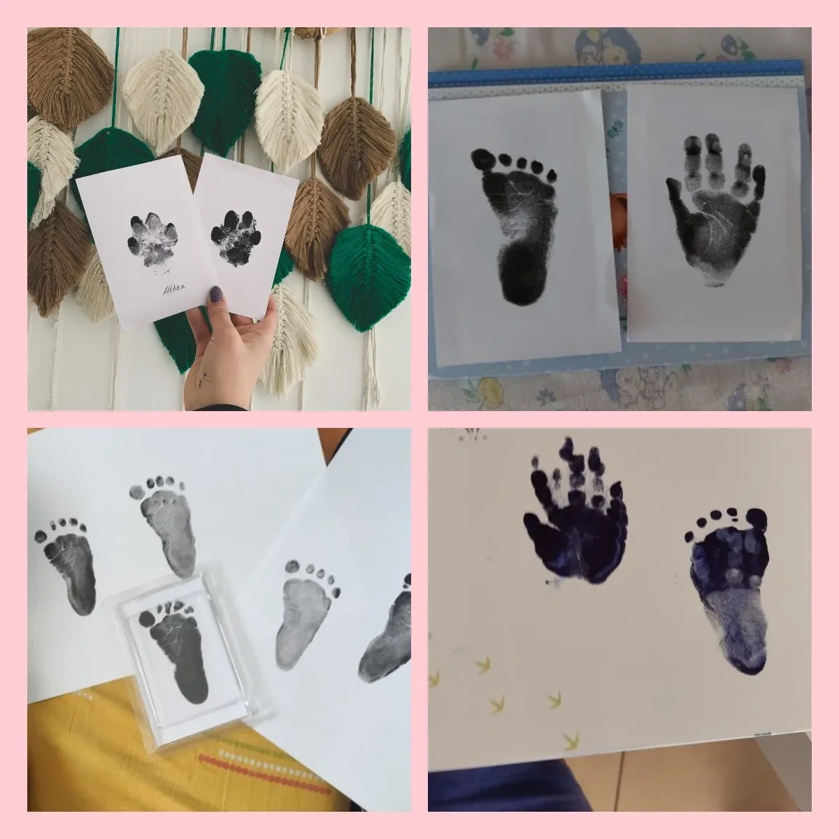 Baby Care Non-Toxic Baby Handprint Footprint Imprint Kit Souvenirs Newborn Footprint Ink Pad For Newborn Gifts Ink Pads Hand And Footprint Kit