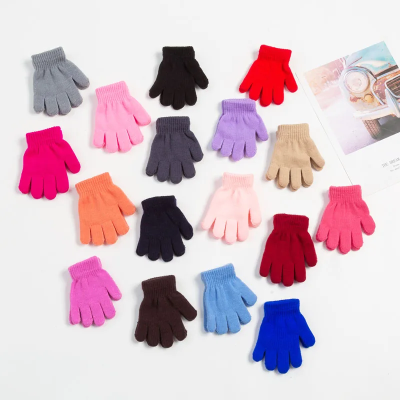 For 1-3 Years Unisex Children Boys Girls Winter Keep Warm Thick Gloves Kids Mitten Full Finger Wrist Gloves 3