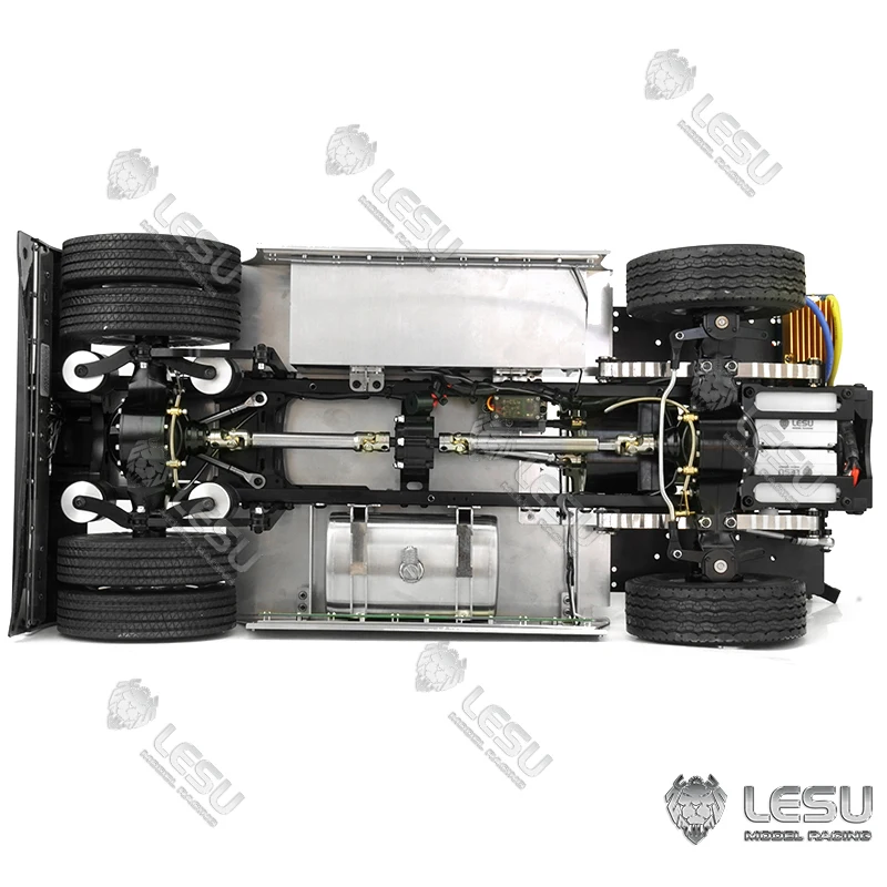 RC Truck Metal 4X4 Chassis For LESU 1/14 RC Tamiyay Tractor Cars Radio Control Motor Differential Axles Electric Model Th16593 4