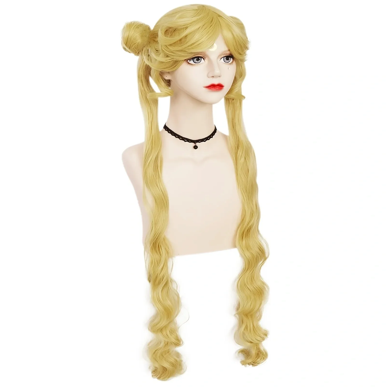 Long Wavy 2 coda di cavallo Anime Sollar Moon Cosplay Girls Halloween Costume parrucca natalizia e 1pc parrucca Cap