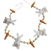 Easter Rabbit Carrot Garlands Wooden Beads Rabbit Hanging Ornaments Home Decor Accessories Holiday Props Supplies Kids Favors 4