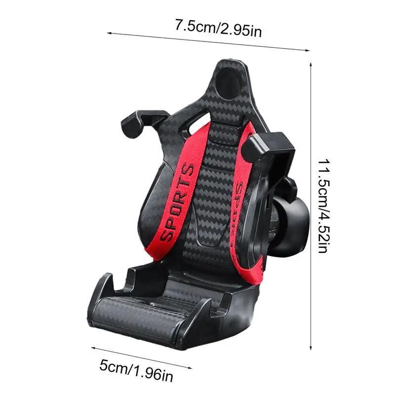 Car Vent Phone Holder Mount Automatic Adjustment Cell Phone Bracket With Racing Seat Design Car Hands-Free Phone Mount For Truck
