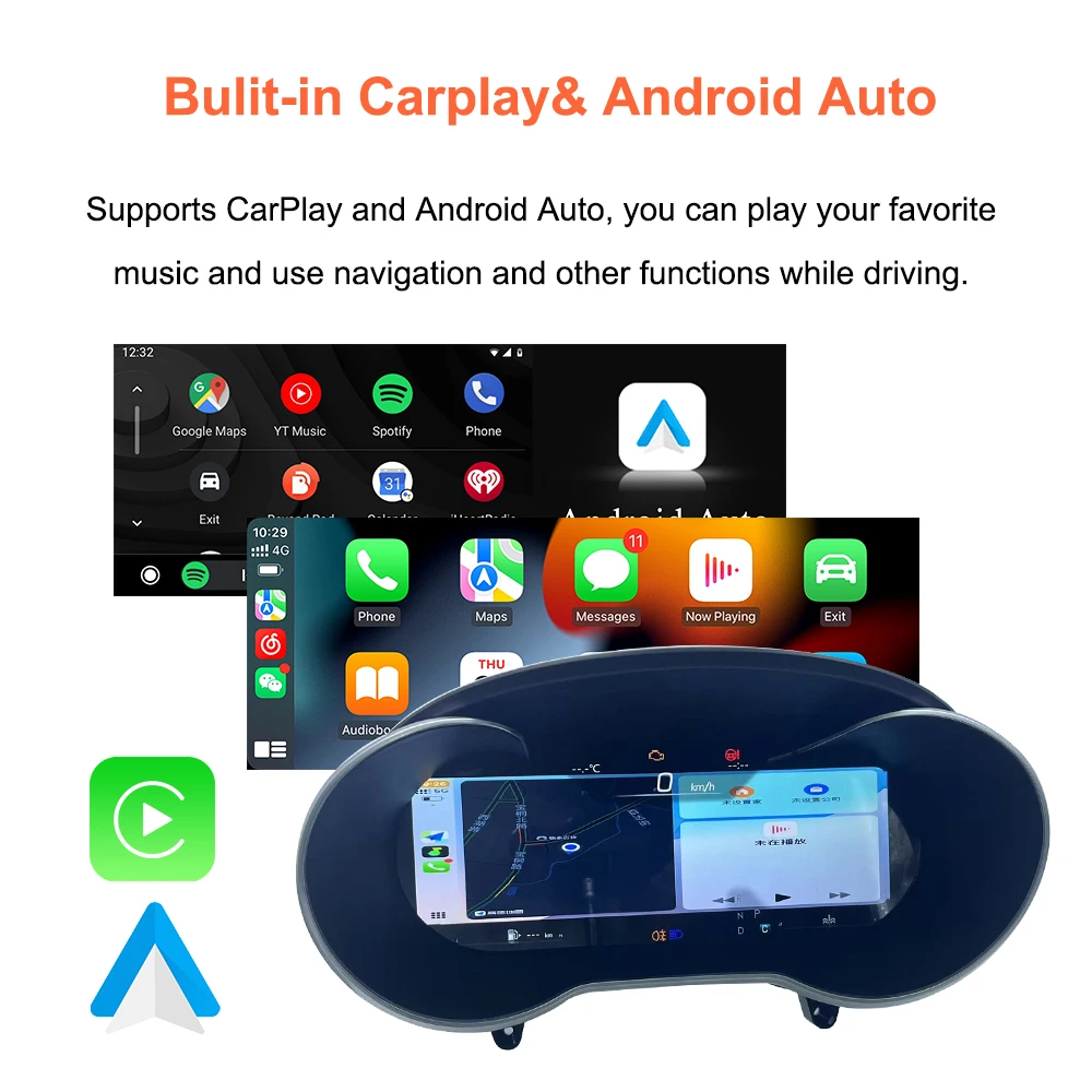 Bonroad - Panel de Instrumentos Digital de 12.3 Pulgadas con GPS y Cabina Virtual para Mercedes Benz Clase C GLC S205 W205 V205 117X253 2015-2018 NTG5.0 5.5 2