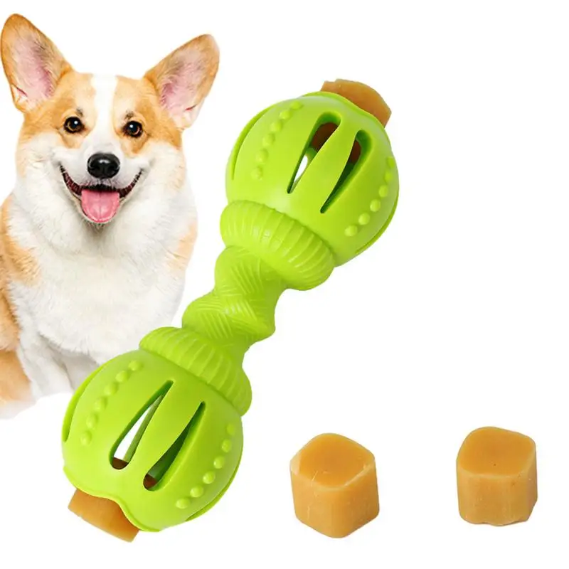 

Dog Toy Treat Dispenser interactive Teething Toys For Puppies Dumbbell Bite Resistant Dog Chew Toy for Aggressive Chewers