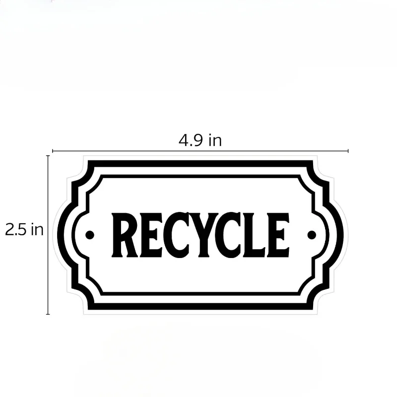 Description Picture 3 of item1PC Recycle and Trash Logo Trash Can Stickers Car Trash Bin Kitchen Home Office Garbage Can Decoration Removable Vinyl Decals