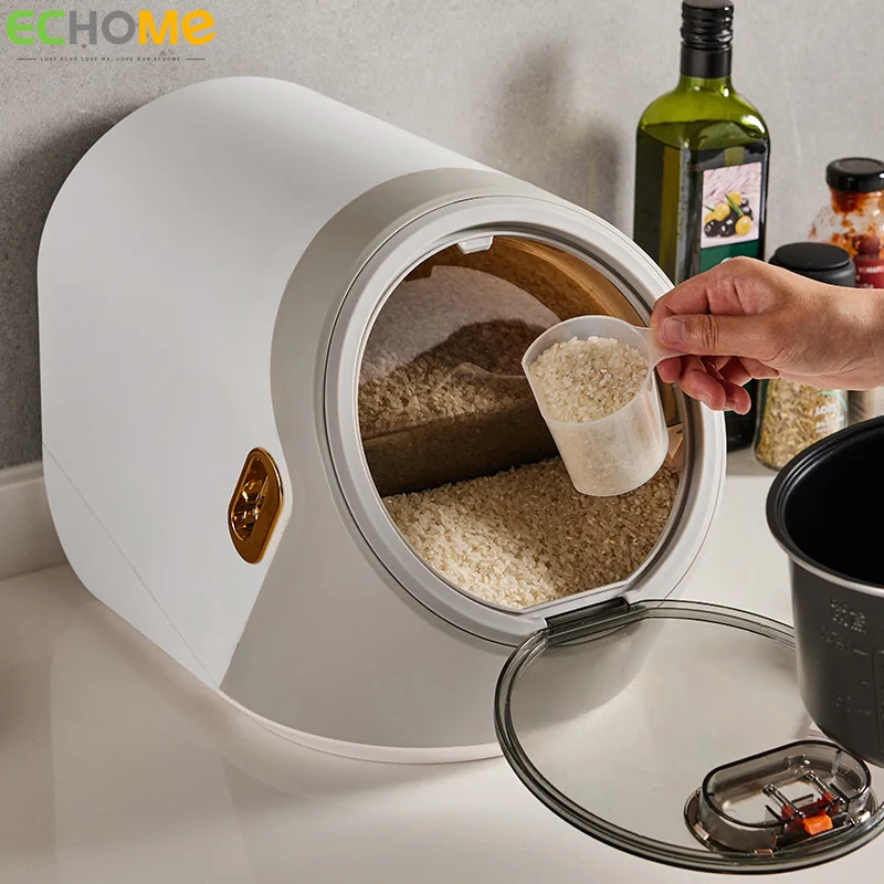 

ECHOME 5-10kg Rice Storage Box Rice Container Pet Food Container Rice Dispenser Grain Storage Cereal Dispenser Kitchen Organizer