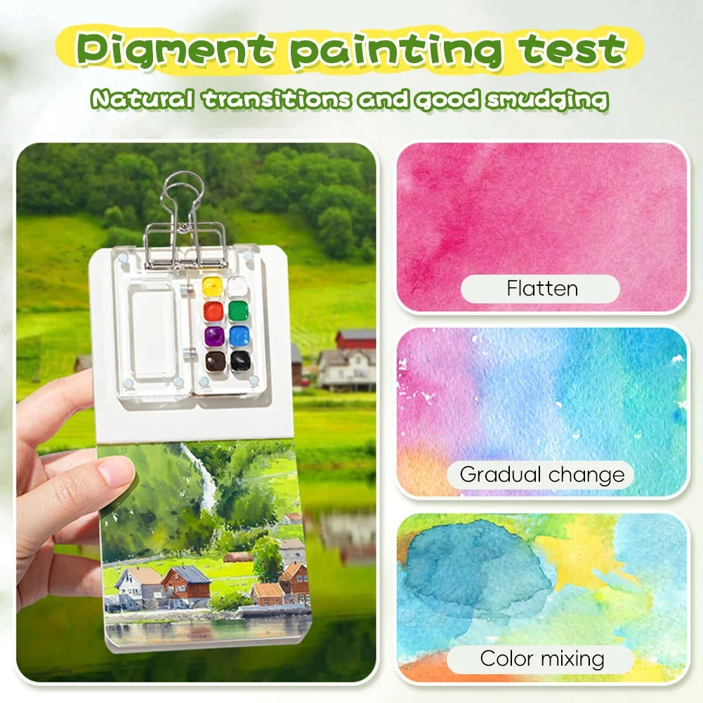 Portable Walnut Wood Color Palette Box color palette watercolor palette 8/15 Grid Mini Sketchbook Palette Travel Watercolor Case For Drawing Without Colors