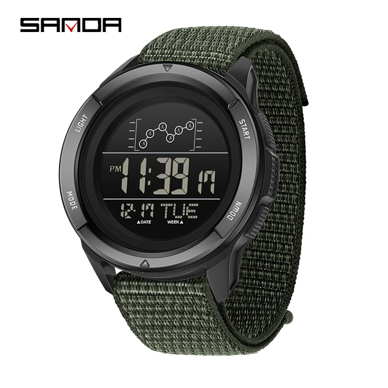 SANDA Men's Multifunctional LED Digital Sports Watch - Waterproof with Alarm Clock