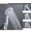 White Shower Faucet Brass Mixer Wall Mounted Single Handle Bathroom Mixer Tap ABS Hand Shower 4