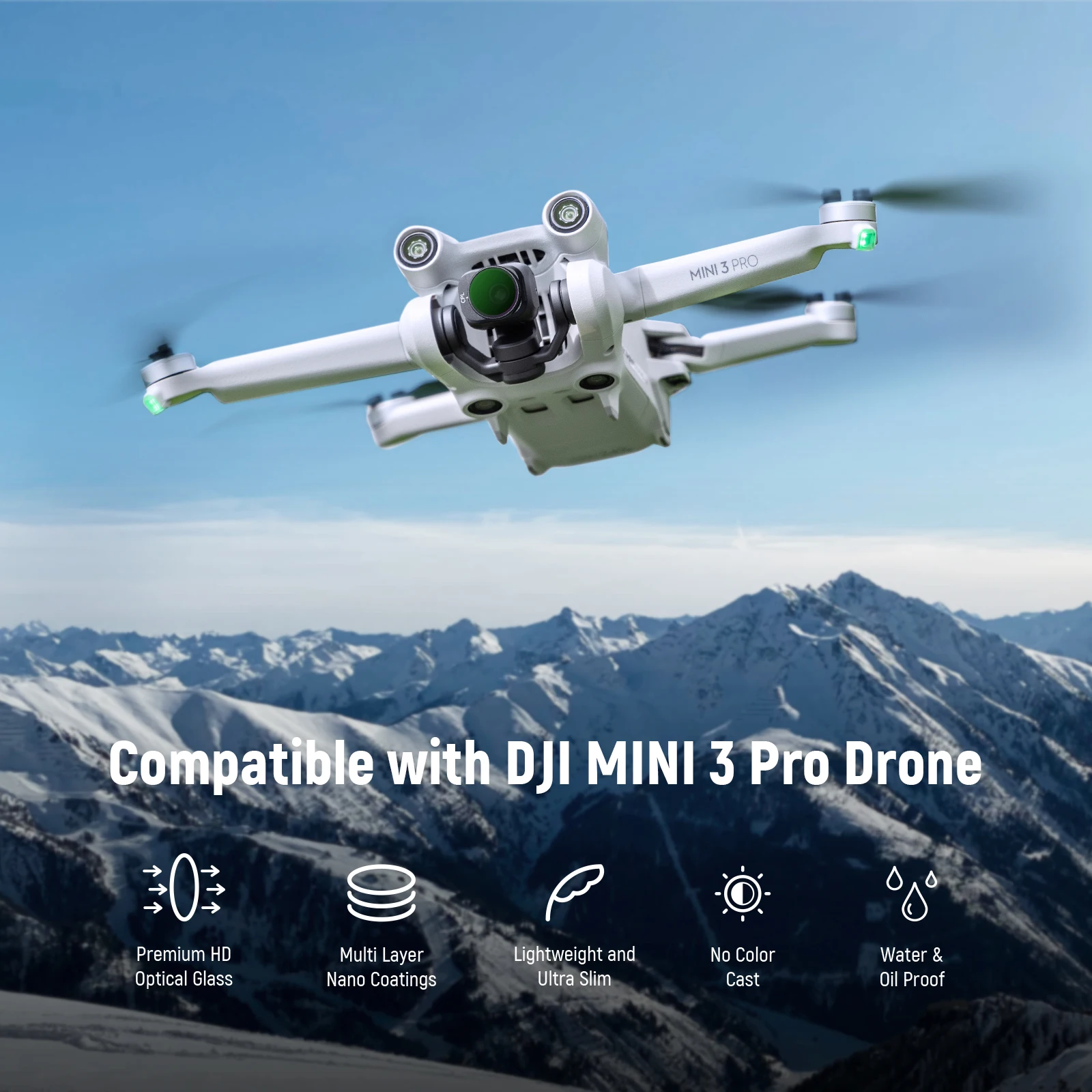 ND Filter Set Compatible with DJI Mini 3/Mini 3 Pro, 6 Pack Neutral Density Filt