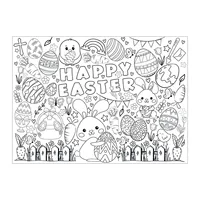 DIY Easter Coloring Poster,Happy Easter Coloring Tablecloth,Design With Easter Crafts School Activities Party Decorations 2