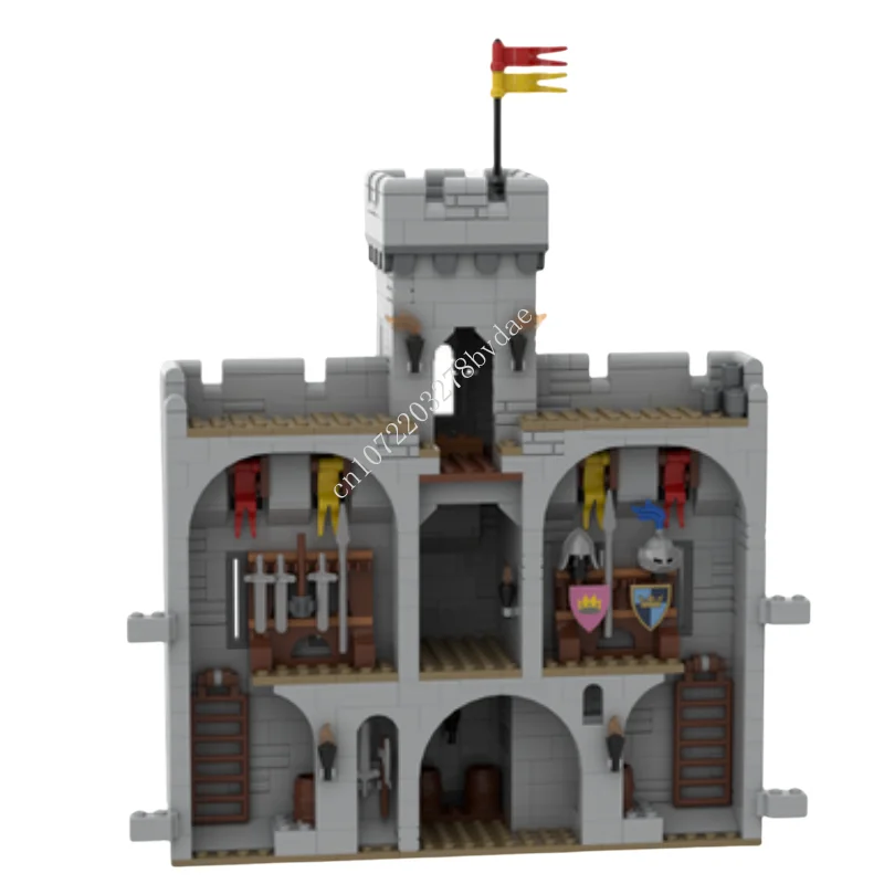 

836PCS Customized MOC Lions Castle Tower With Walls Lion Knight Castle Model Building Blocks Bricks Children toys Christmas gift