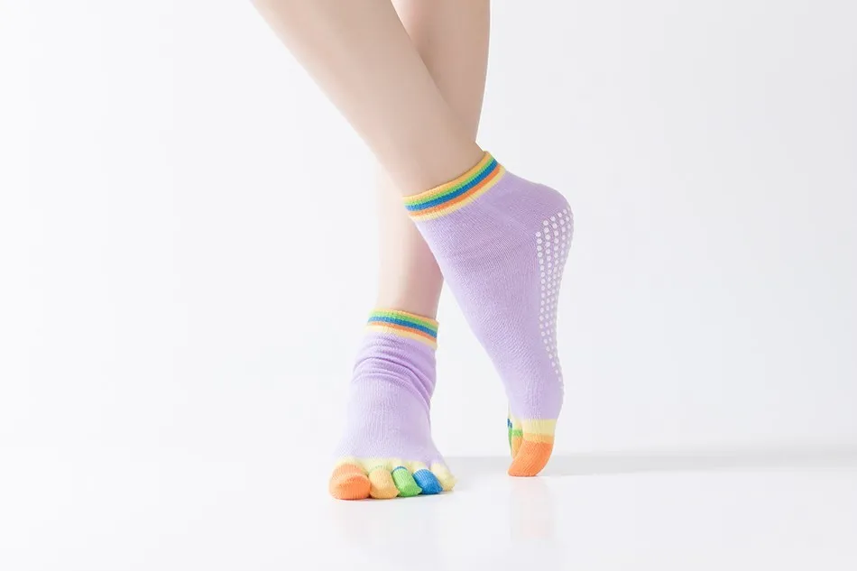 WOSWEIR 1 Pair Women Sports Yoga Socks Five Finger Slipper Anti Slip Lady Pilates Ballet Heel Professional Dance Protector 29 Sa7c4dd297e734a76bf2c1756110c88ecw
