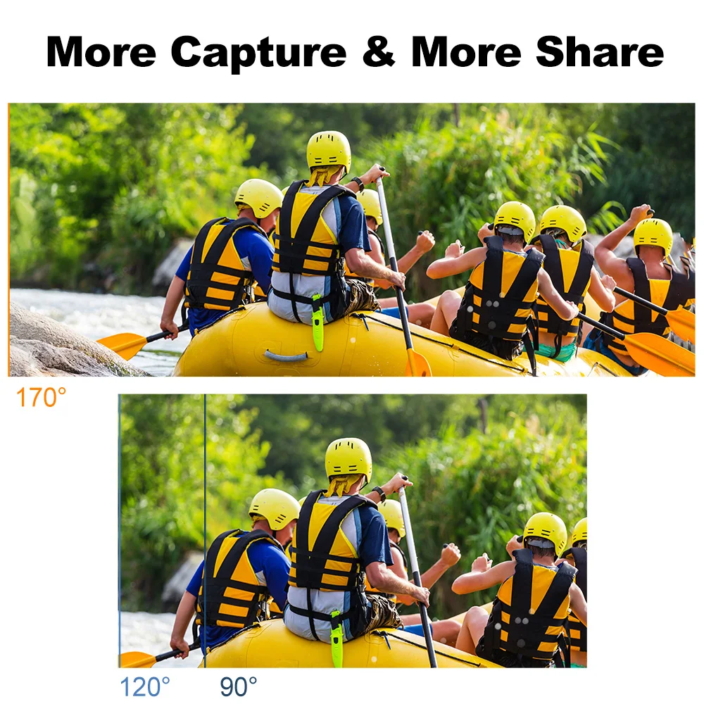 Action Camera 4K 30FPS 24MP WiFi 170° Wide Angle Len Dual Screen Display Video Camera 30M Underwater Waterproof Sport Camera 6
