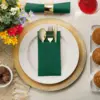 50PCS Disposable Linen-Feel Dinner Napkins with Built-in Flatware Pocket ,Prefolded Cloth Like Paper Napkins For Wedding Party 4