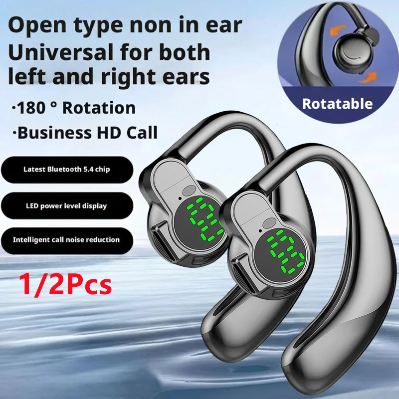 Wireless 360° Rotatable Bluetooth Earphones with Noise Cancelling Technology