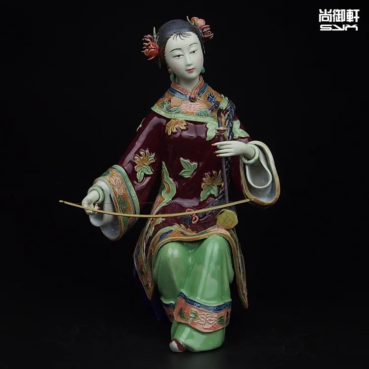 

Shiwan doll master of fine ladies of ancient figures decorated female ceramic crafts decoration Home Furnishing Erhu