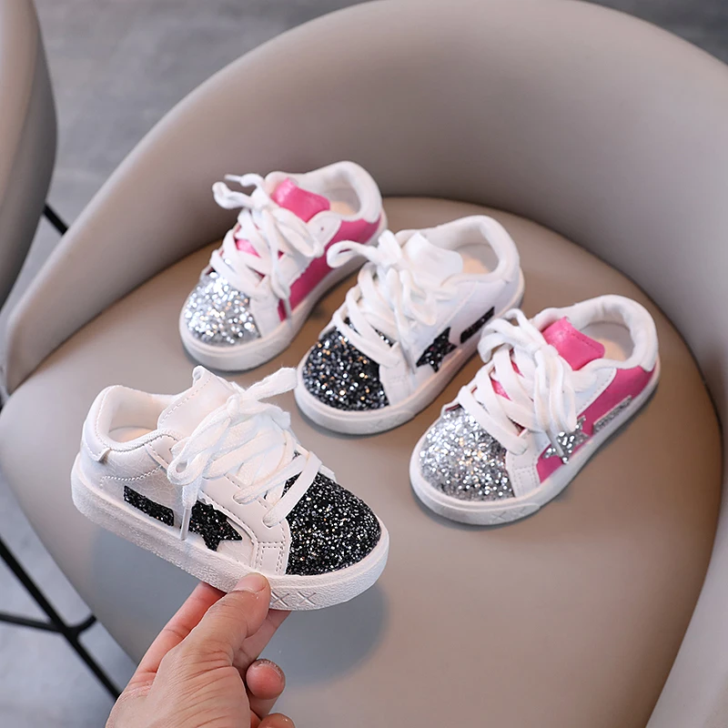 Girls' Shoes 2025 Spring New  Casual Versatile Little Girls  Star sneakers Spring and Autumn Children's Sports Shoes - 2