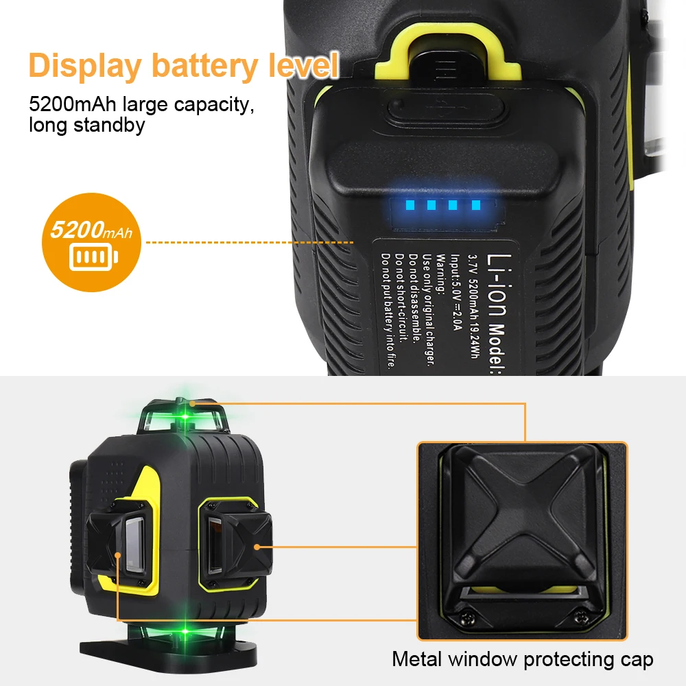 FIRECORE F504T-XG 16 lines 4D Green Laser Level 360 nivel laser Self-Leveling лазерный уровень Remote Control Support Receiver laser level