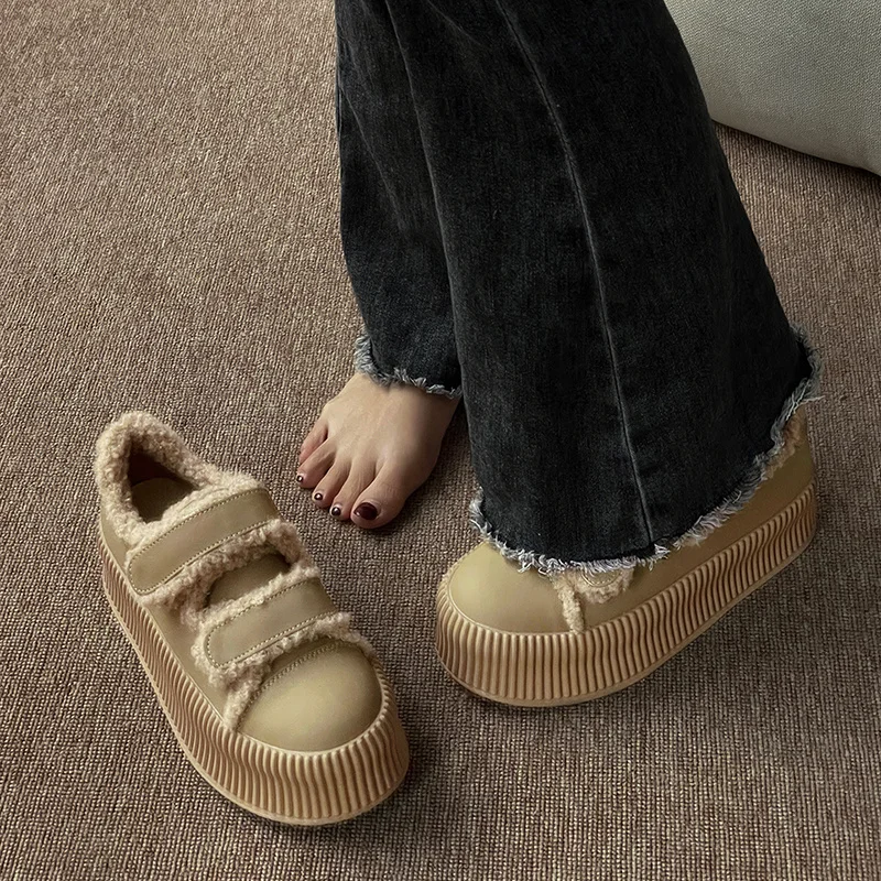 

Women's Sneakers Summer 2024 Shoes On Platform Woman-shoes New Thick Sole Roses Fashion Casual Hook & Loop Round Toe Cotton Fabr