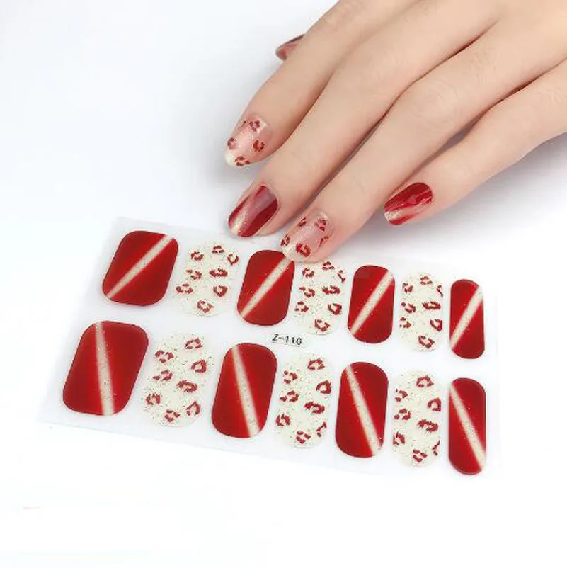 New Korean 3D Diamonds Nail Art Stickers DIY Adhesive Full Cover Fake Fingernail Wraps Manicures Decoration Salon Nail Slider