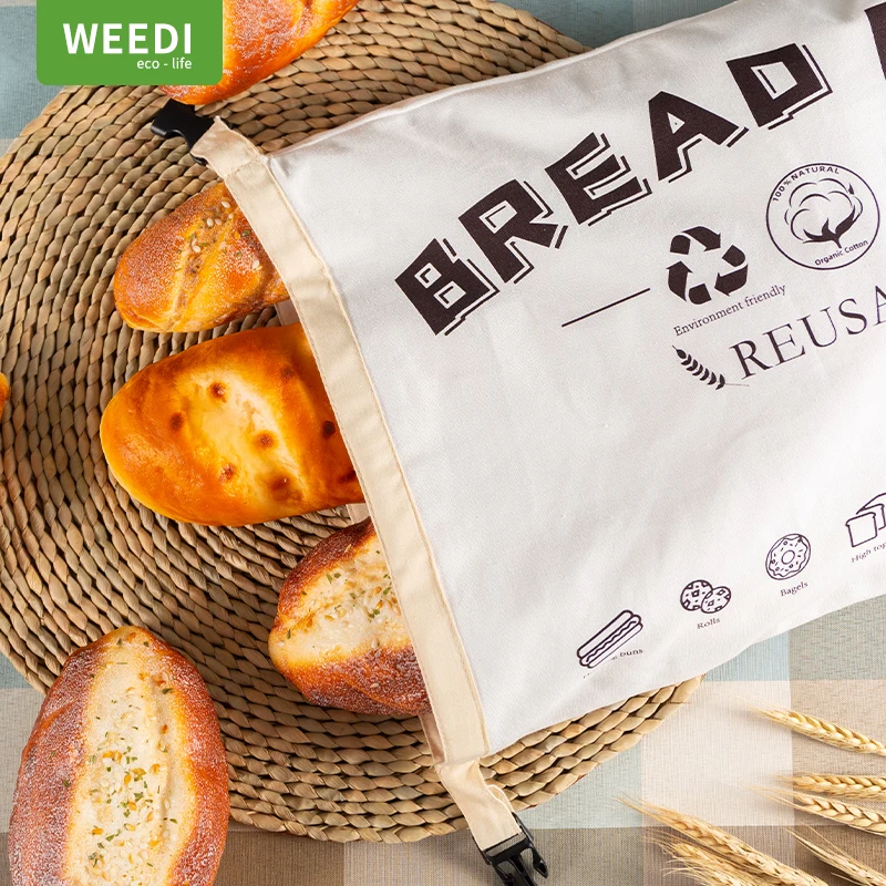 TPU Bread Bags Reusable Bread Bag with Buckle Washable Eco Friendly Keeping Fresh Reusable Bags Kitchen Food Storage Bag