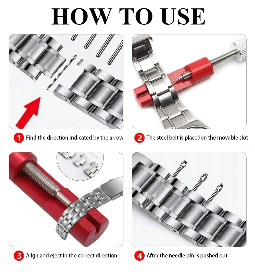 Watchband Repair and Disassembly Tool Kit with Opener and Adjustment Accessories