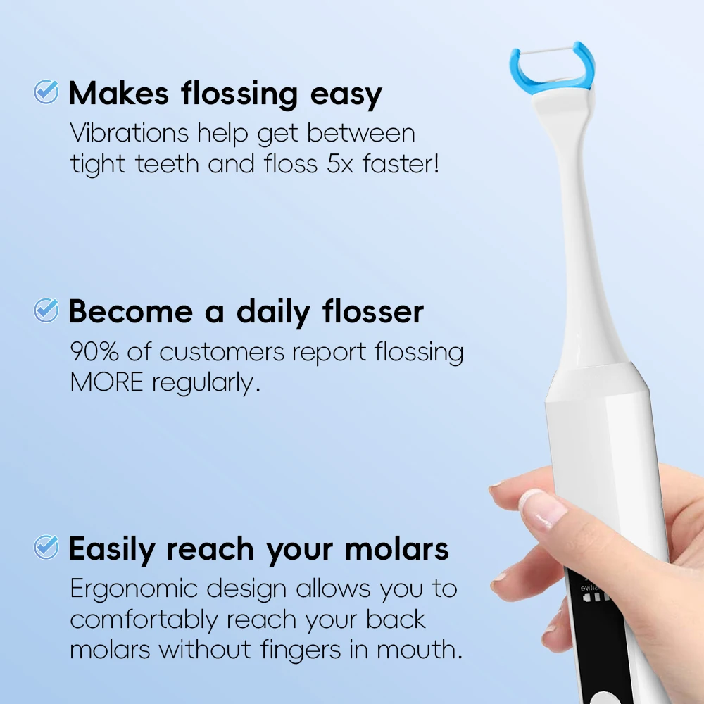 Electric Toothbrush Set with 3 Heads, 20 Floss Picks & Travel Case, 3 Modes & Timer, Compatible with Philips Sonicare Brush Head