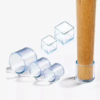 Furniture Leg Foot Protector Transparent Table And Chair Foot Cover Silicone Rubber Floor Chair Leg Cap Protector Pad TableCover 3