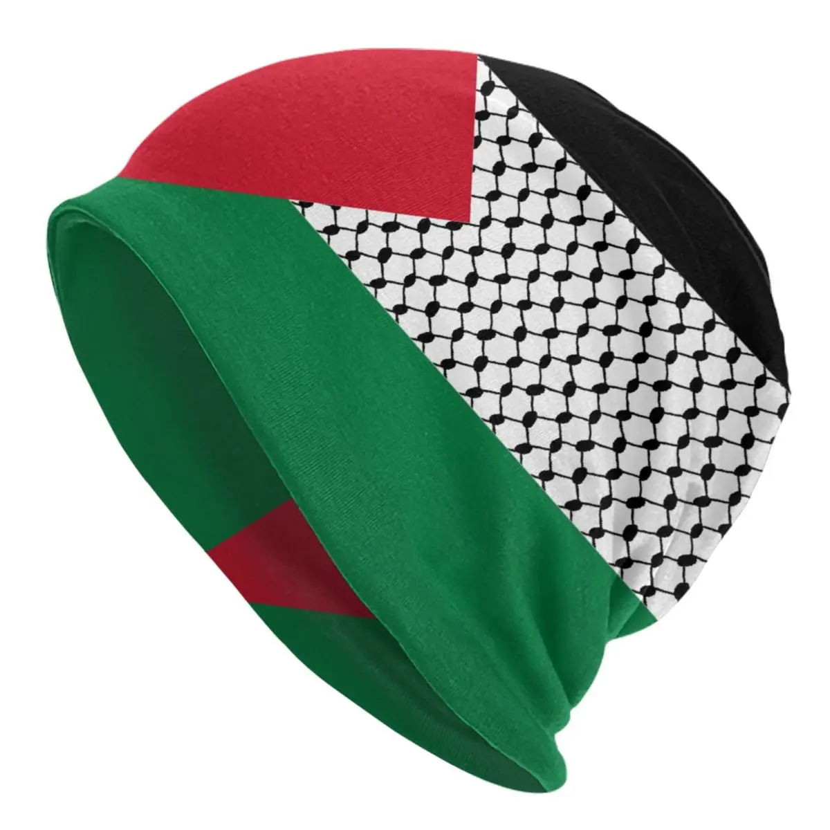 

Palestine Flag Skullies Beanies Palestinian Keffiyeh Pattern Skullies Caps Unisex Stylish Warm Multifunction Bonnet Knitted Hat