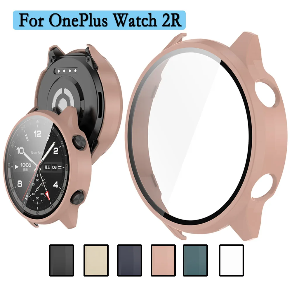 Enhanced 2-in-1 Protective Watch Shell with Tempered Glass Screen Protector