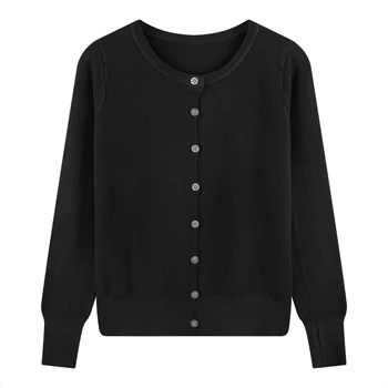 AOSSVIAO 2025 المرأة طويلة الأكمام سترة مشغولة من الصوف الخريف الشتاء فضفاضة مريحة معطف شتاء موضة س الرقبة بلون القمم 2