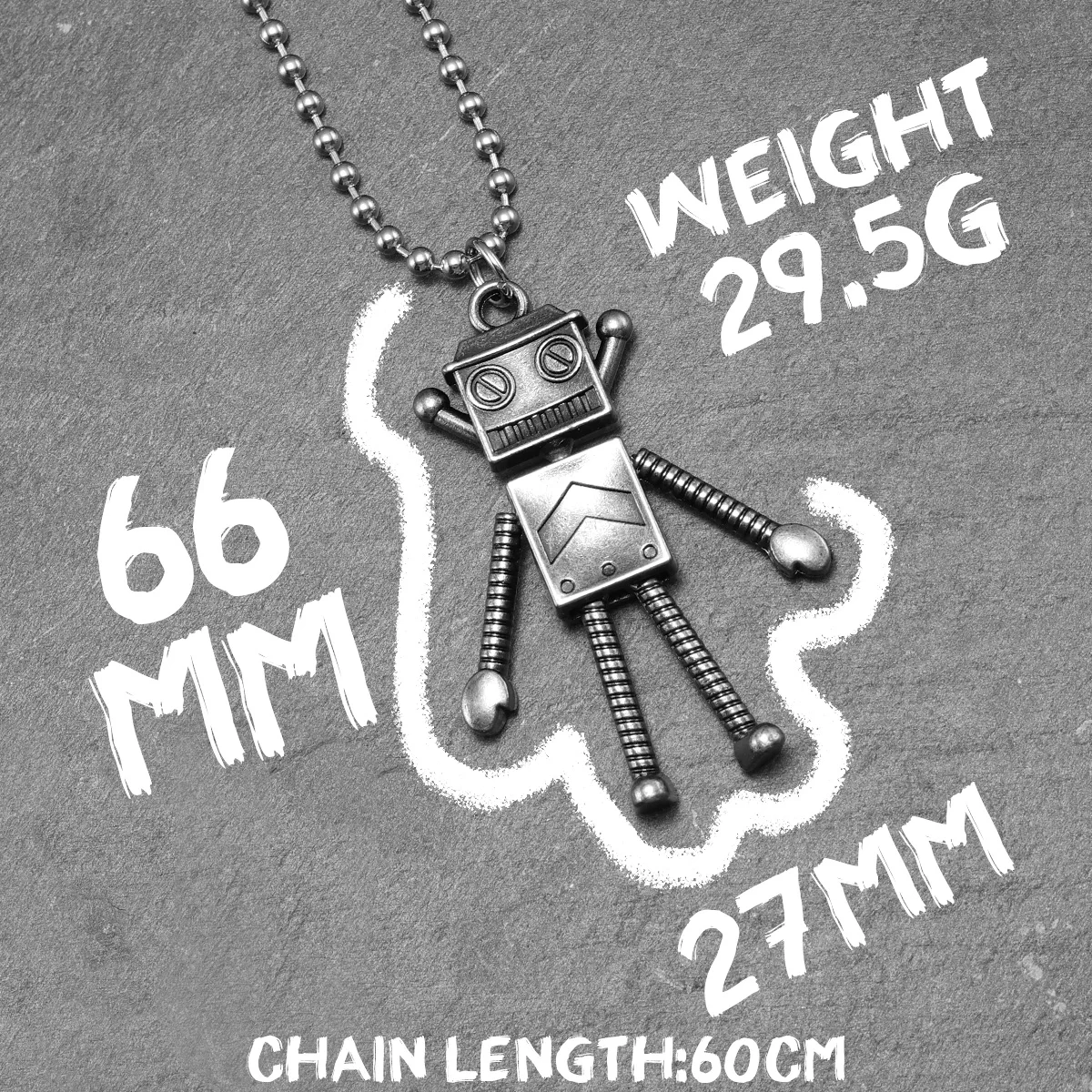 ネックレス・ペンダント Robot Pendant Necklace #5774 Steampunk Robot Pendant Men Retro Necklace Stainless Steel