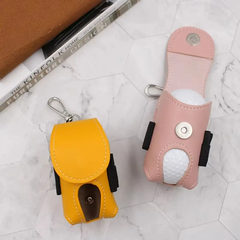 Borsa Portatile per Palline da Golf in Pelle PU Impermeabile, Porta Palline da Golf da Cintura Leggero e Mini per Esterni - immagine 3