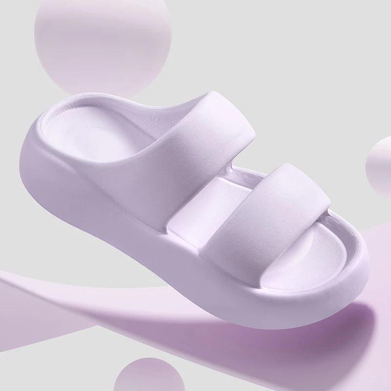 New Thick Bottom Cloud Slippers Women Comfort Soft Sole Eva Platform Sandals Woman Summer Double Strap Non Slip Beach Slippers 5