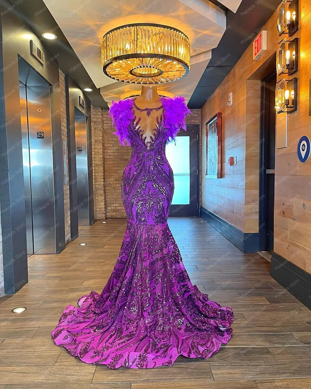 Sexy purple prom dress, Rhinestones crystal pearls hot prom evening dre -  Afrikrea