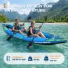 Inflatable 1/2-Person Fishing Kayak for Adults – Durable PVC Collapsible & Portable - with Padded Seats/Removable Fins/Hand Pump/Carry Bag & Repair Kit for Lake River Recreation Touring