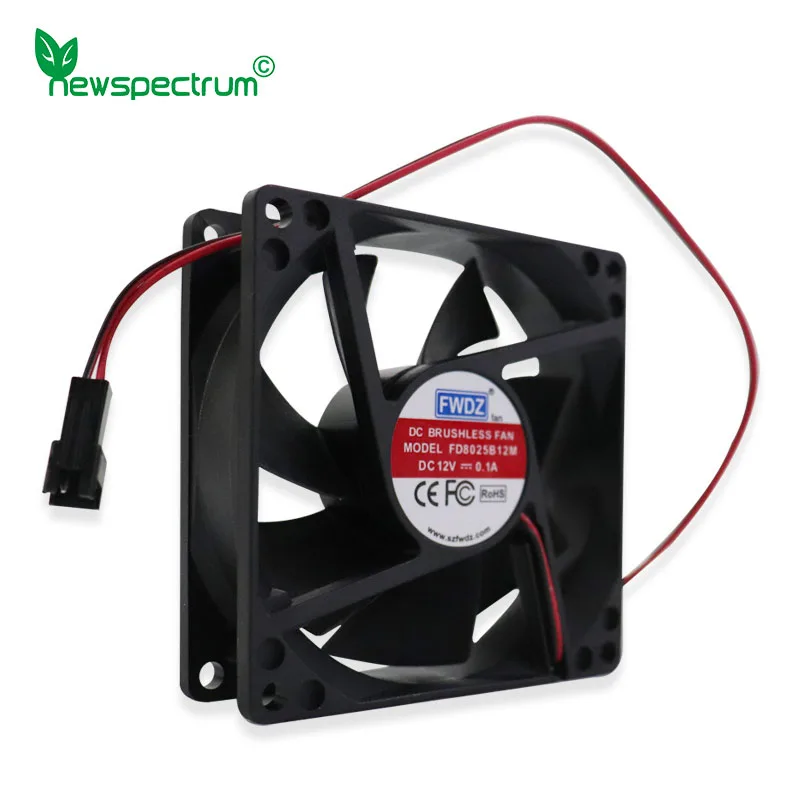 DC 12V Fan 80X80X25mm Connerctor SM2.54 2Pin Dual Ball Bearing Brushless Cooler 8025 for Computer LED Chip Cooling Fan
