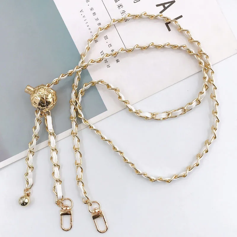 120CM Purse Chain Strap Crossbody Handbag Chains Replacement Leather  Shoulder Bag Chain Straps Chic Golden Ball Bag Accessories - AliExpress