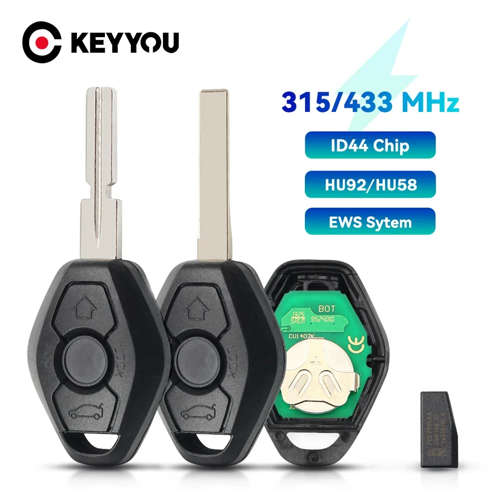 

KEYYOU для BMW E38 E39 E46 X3 X5 Z3 Z4 1/3/5/7 серии 315/433 МГц pcf7935/ID44 чип системы EWS дистанционный ключ для автомобиля