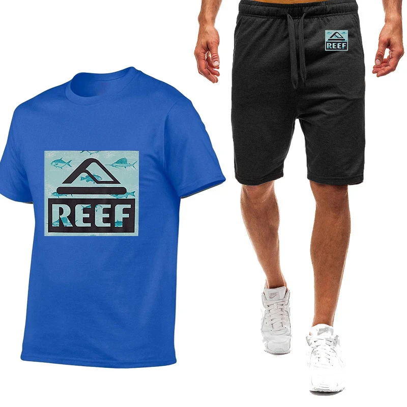 Reef 2023 Spring and Summer New printing Men's Nine Color Short-Sleeved T-shirt Male High Quality Simple Casual Fashion Suit