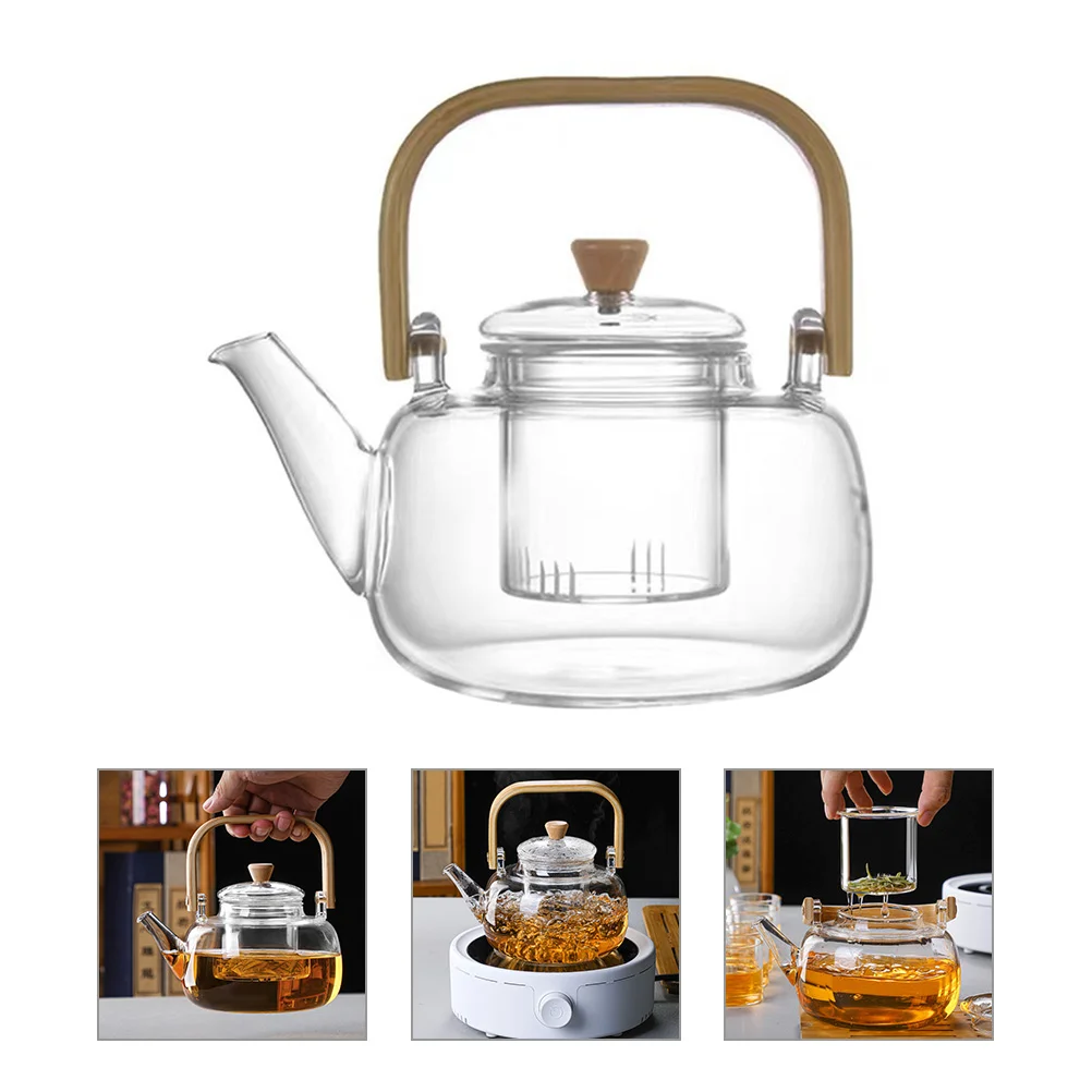 

Healthy Tea Pot Glass Kettle Small Teapots Stovetop Coffee Clear for Loose Leaves Infuser Leaf