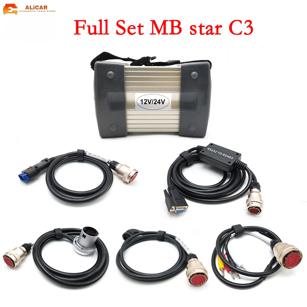 Auto diagnostic scanner MB Star C3 V03. software full chip Car Diagnosis C3 Multiplexer for 12V/24V